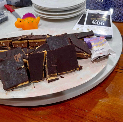 Easy Mouthwatering Peanut Choc Chic Slice