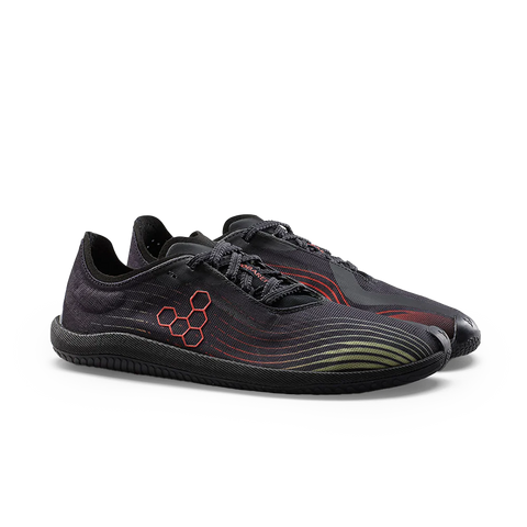Vivobarefoot Primus Flow Mens Obsidian/Cherry Tomato
