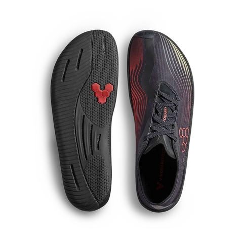Vivobarefoot Primus Flow Mens Obsidian/Cherry Tomato